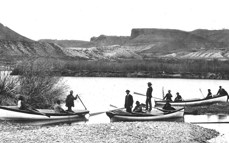 President Theodore Roosevelt and other officials pose in front of the Grand Canyon in 1903. Photo courtesy of the Library of Congress.