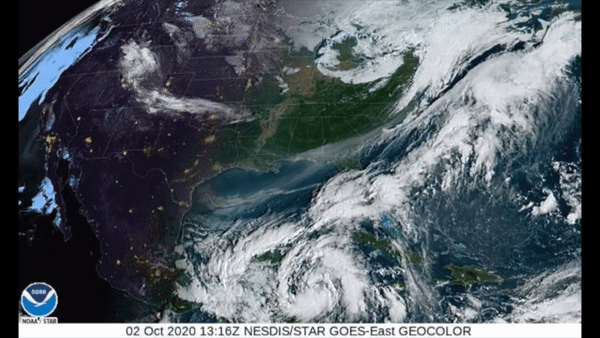 Satelite time lapse image of a storm