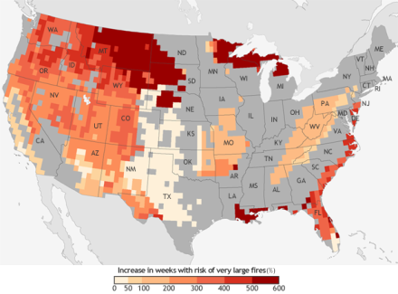Map of the US and fire risk