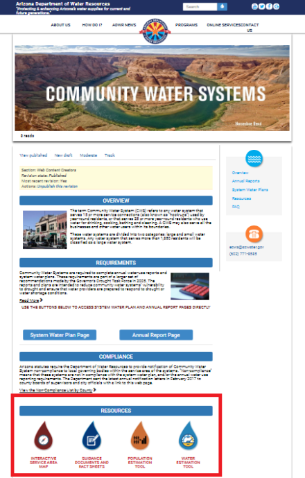 Community Water Systems website