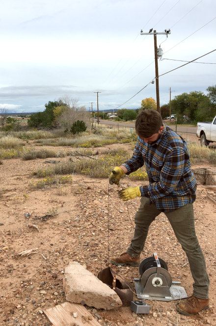 ADWR Field Services Staff Measuring Water Levels