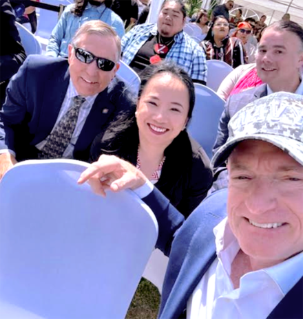 From left: ADWR Director Tom Buschatzke, Bureau of Reclamation Commissioner Camille Calimlim Touton, and U.S. Sen. Mark Kelly.