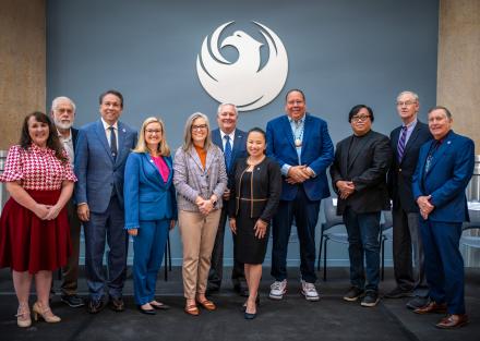 Gilbert Mayor Brigette Peterson; Glendale Mayor Jerry Weiers; Scottsdale Mayor David Ortega; Phoenix Mayor Kate Gallego; Governor Katie Hobbs, Lower Colorado River Basin Deputy Regional Director Dave Arend; Bureau Commissioner Camillie Calimlim Touton; Gila River Indian Community Governor Stephen Roe Lewis; San Carlos Apache Tribe Vice Chairman Tao Etpison; Central Arizona Water Conservation District Board President Terry Goddard; and, ADWR Director Tom Buschatzke.