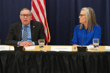 ADWR Director Tom Buschatzke and Arizona Governor Katie Hobbs (Photo courtesy of Central Arizona Project)