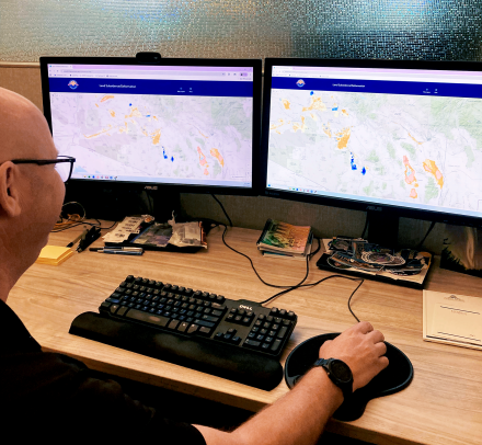 Brian Conway navigating the new interactive land subsidence map